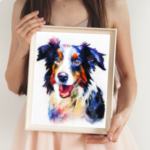 Ritratto di cane stile acquerello ispirato alla Canvas art - Vicenza